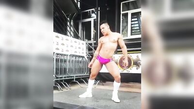 Latino Strippers Hot Pink Dance Party - Gay Cum Swallowing Action!