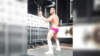 Latino Strippers Hot Pink Dance Party - Gay Cum Swallowing Action!