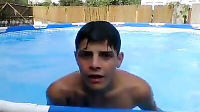 Naked Teen Flaunting in the Pool - Hardcore Gay Porn Video