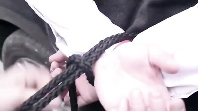 Bound Blonde BB Gets Cum Shot Oral: Bareback Gay Porn Video!