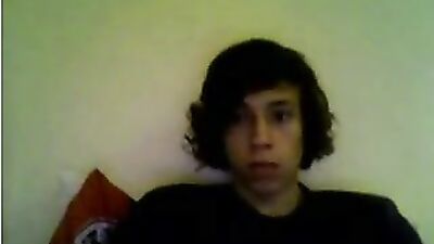 Tanned boy covers sexy trail in cum