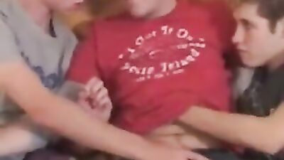 Three on the Bed - Gay Porn Action Threesome!