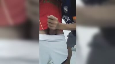 Quick Handjob - Raw and Dirty Threesome with Muscular Guys