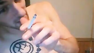 Sexy straight dude jerking off