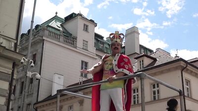 Prague Pride Procession 2018 - Sexy Gay Men in Leather and Denim Shorts!