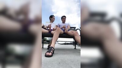 Friends in the Park: Cum-shot Public Outside Adventure!