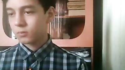 Cute boy wanks his cock