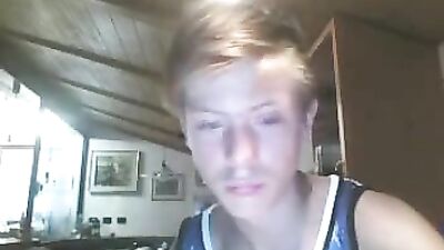 Blonde Masturbation Party in Living Room - Gay Cum Shots & Handjobs!