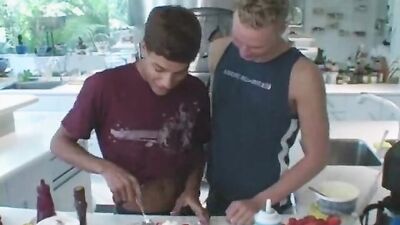 Twink Food Fight Kitchen - GayTubes Hottest Porn!