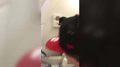 French Quick Handjob in Airplane Toilets
