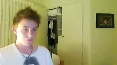 A handsome red-haired boy on cam