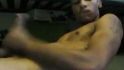 Horny Black Twink Wanks and Self-Facial