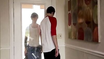 Gay Porn Video: Bareback Cum Shots Oral Repairs at Home