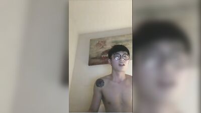 Glasses Korean - A Gay Asian Pornstar in Glasses and Shorts