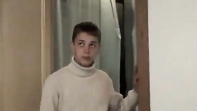 Cute Russian lad explores his sexuality in the wild world of gay porn!