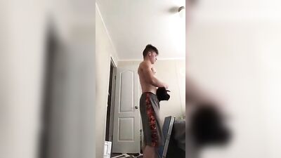 Boy Shows Off: Raw Gay Sex in the Bedroom!