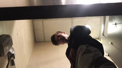 Sweat blond guy pissing - Buenos Aires Airport!