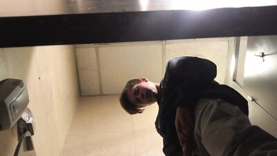 Sweat blond guy pissing - Buenos Aires Airport!