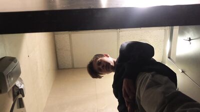 Sweat blond guy pissing - Buenos Aires Airport!