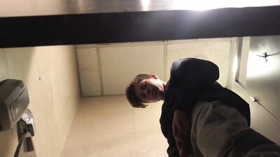 Sweat blond guy pissing - Buenos Aires Airport!