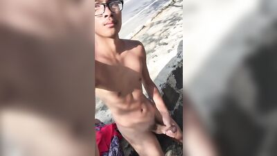 Naked on public roadside in day light