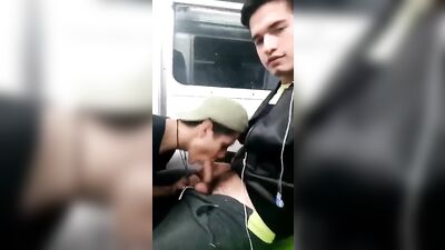 Young Latino Public Blowjob in Metro - Hardcore Outdoor Oral Action!