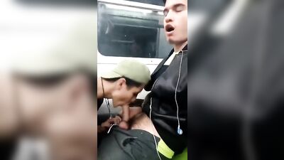 Young Latino Public Blowjob in Metro - Hardcore Outdoor Oral Action!
