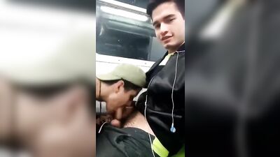 Young Latino Public Blowjob in Metro - Hardcore Outdoor Oral Action!