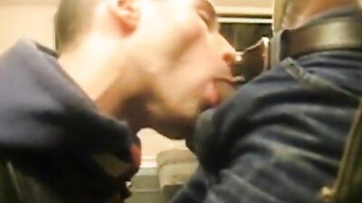 Gay Porn Train Sex - Oral Public Outside - Blowjob in Cum Swallowing