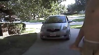 Driveway: Public Amateur Handjob Outside