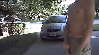 Driveway: Public Amateur Handjob Outside