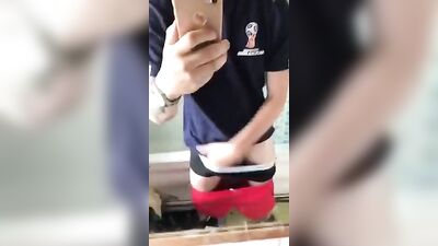 England Fan Cock Out Solo Gay Porn Video!