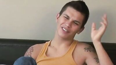 Tattooed Latino Cum Shot - Sexy Twink Cums on Camera