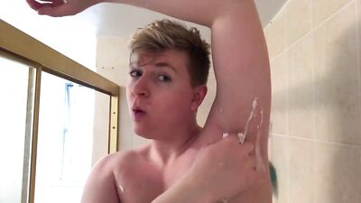 Young Blonde Shaves His Armpits! - Gay Porn Video