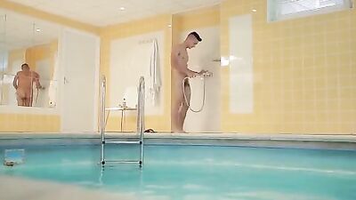 Gay Pool Massage: A #34;Doggy-Style#34; Fuckfest!!