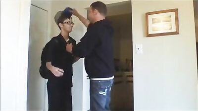 Hallway Bareback: Daddy and Son Heat!