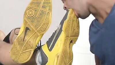 Young Foot Master Gets Fully Licked by Sed Foot Worshipers!