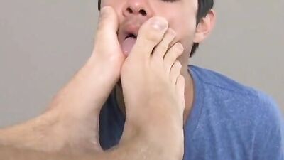 Young Foot Master Gets Fully Licked by Sed Foot Worshipers!