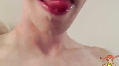 Mouthful of Cum: Self-Oral Delight