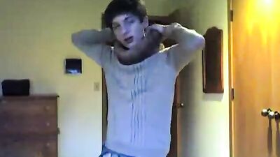 Young Amateur Strips and Jerks Off - No Cum in Sight!