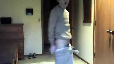 Young Amateur Strips and Jerks Off - No Cum in Sight!