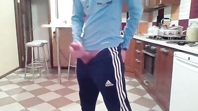 Gay Porn Teen Jerk-Off in the Kitchen: Ultimate Cumshot Showdown!