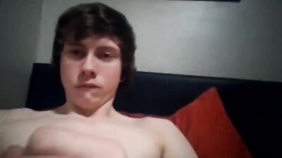 Solo Web-Cam Strip Wank and Cum Before Bedtime: Pale Smooth Boys Gay Porn Adventure