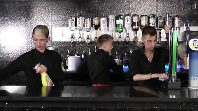Dirty Twinks Cleaning Up in the Bar - Happy Hour Porn