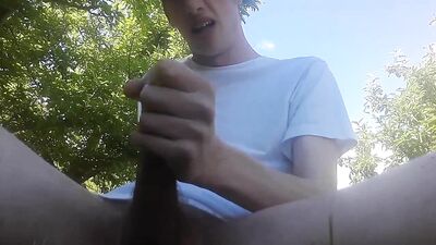 Jacking Off Outside - Men in Suits Pounding the Pavement!