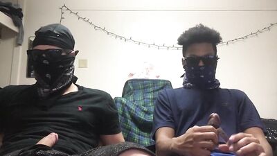 Gay Porn Threesome: Masked Friends Fucking Together!