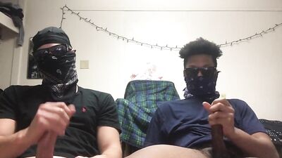 Gay Porn Threesome: Masked Friends Fucking Together!
