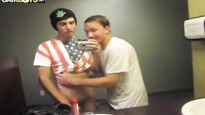 Bareback Public Bathroom Suck and Fuck