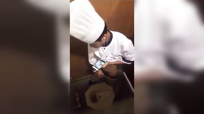 Cook in the Toilet: A Public Handjob Adventure