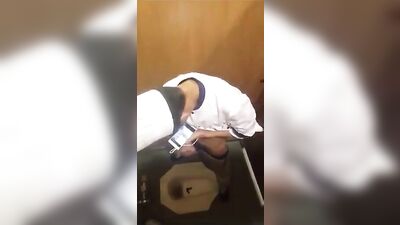 Cook in the Toilet: A Public Handjob Adventure
